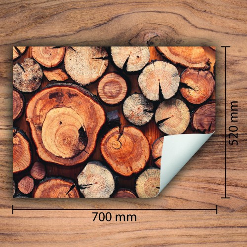 Mata ochronna na kuchenkę indukcyjną 70x52 cm - Mata antypoślizgowa na blat - Płyta ochronna zwijana - Dekoracja do kuchni - Więcej miejsca - Drewno Brązowa