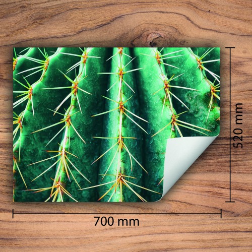 Mata ochronna na kuchenkę indukcyjną 70x52 cm - Mata antypoślizgowa na blat - Płyta ochronna zwijana - Dekoracja do kuchni - Więcej miejsca - Zielona kaktus
