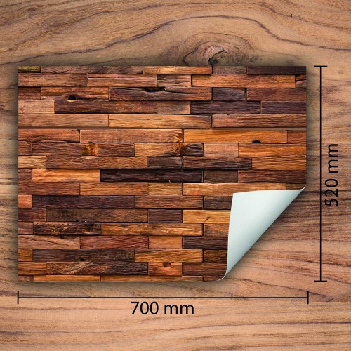 Mata ochronna na kuchenkę indukcyjną 70x52 cm - Mata antypoślizgowa na blat - Płyta ochronna zwijana - Dekoracja do kuchni - Więcej miejsca - Drewno Brązowa
