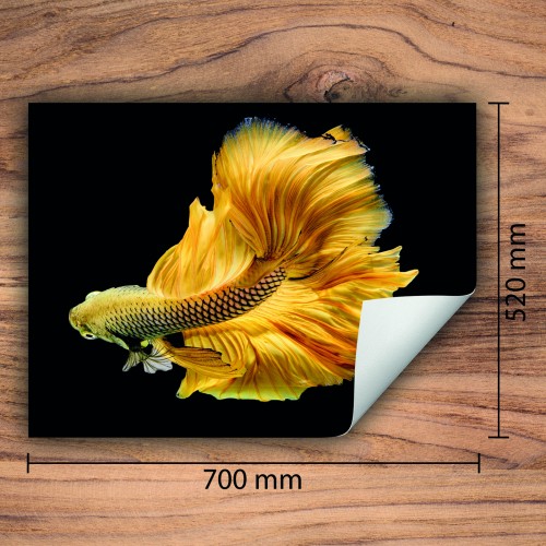 Mata ochronna na kuchenkę indukcyjną 70x52 cm - Mata antypoślizgowa na blat - Płyta ochronna zwijana - Dekoracja do kuchni - Więcej miejsca - Ryba czarna