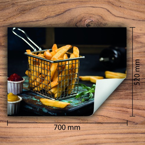Mata ochronna na kuchenkę indukcyjną 70x52 cm - Mata antypoślizgowa na blat - Płyta ochronna zwijana - Dekoracja do kuchni - Więcej miejsca - Chipsy Jedzenie