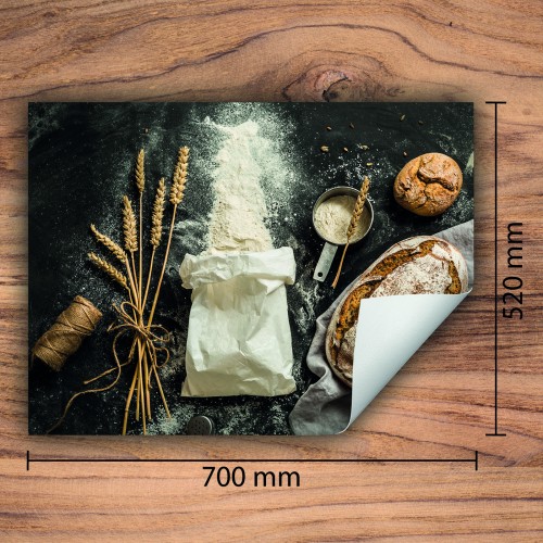 Mata ochronna na kuchenkę indukcyjną 70x52 cm - Mata antypoślizgowa na blat - Płyta ochronna zwijana - Dekoracja do kuchni - Więcej miejsca - Chleb Kuchnia