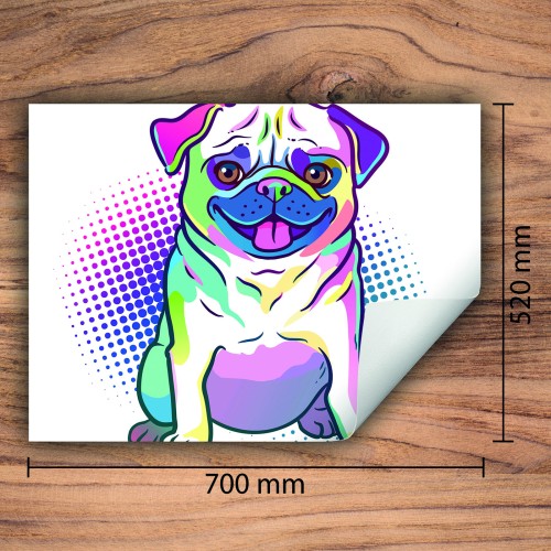 Mata ochronna na kuchenkę indukcyjną 70x52 cm - Mata antypoślizgowa na blat - Płyta ochronna zwijana - Dekoracja do kuchni - Więcej miejsca - Pies Biała