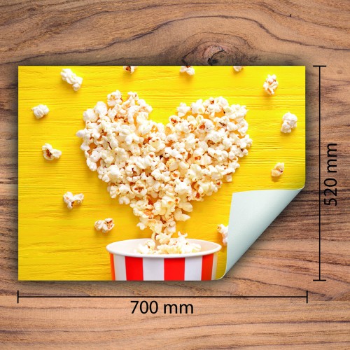 Mata ochronna na kuchenkę indukcyjną 70x52 cm - Mata antypoślizgowa na blat - Płyta ochronna zwijana - Dekoracja do kuchni - Więcej miejsca - Żółta serce