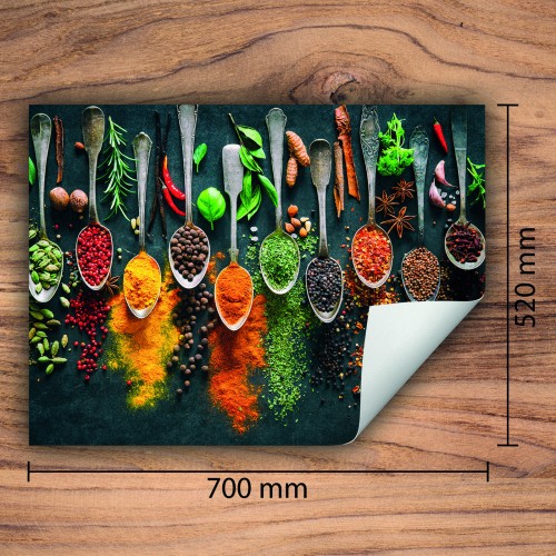 Mata ochronna na kuchenkę indukcyjną 70x52 cm - Mata antypoślizgowa na blat - Płyta ochronna zwijana - Dekoracja do kuchni - Więcej miejsca - Przyprawy Kuchnia