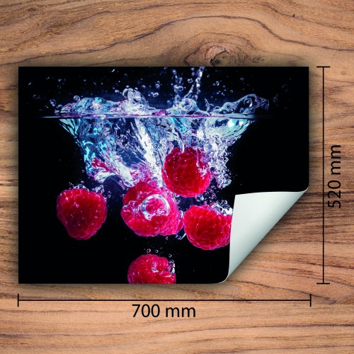 Mata ochronna na kuchenkę indukcyjną 70x52 cm - Mata antypoślizgowa na blat - Płyta ochronna zwijana - Dekoracja do kuchni - Więcej miejsca - Czarna owoc