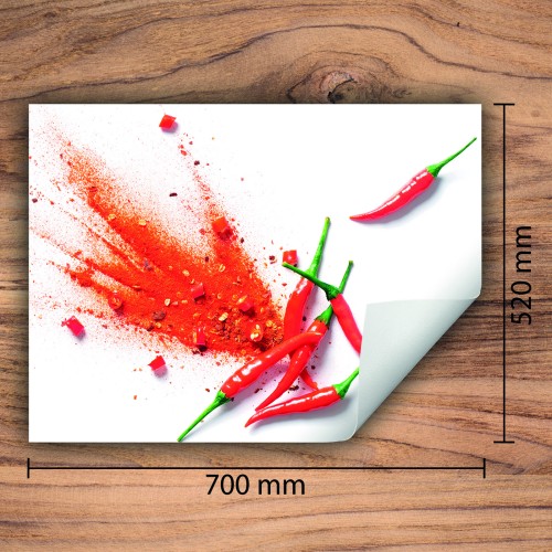 Mata ochronna na kuchenkę indukcyjną 70x52 cm - Mata antypoślizgowa na blat - Płyta ochronna zwijana - Dekoracja do kuchni - Więcej miejsca - Białe Chilli