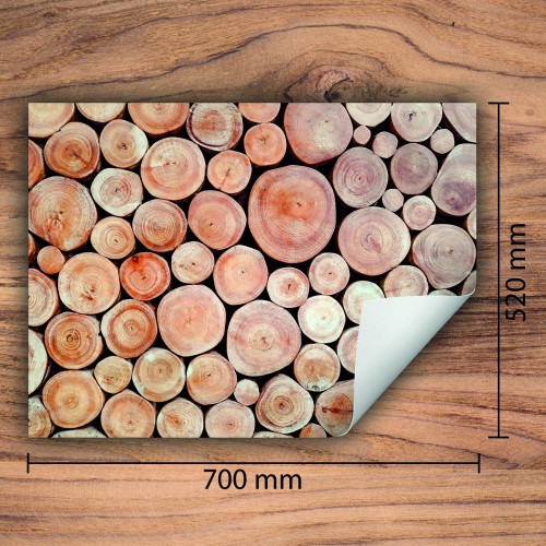 Mata ochronna na kuchenkę indukcyjną 70x52 cm - Mata antypoślizgowa na blat - Płyta ochronna zwijana - Dekoracja do kuchni - Więcej miejsca - Drewno brązowe