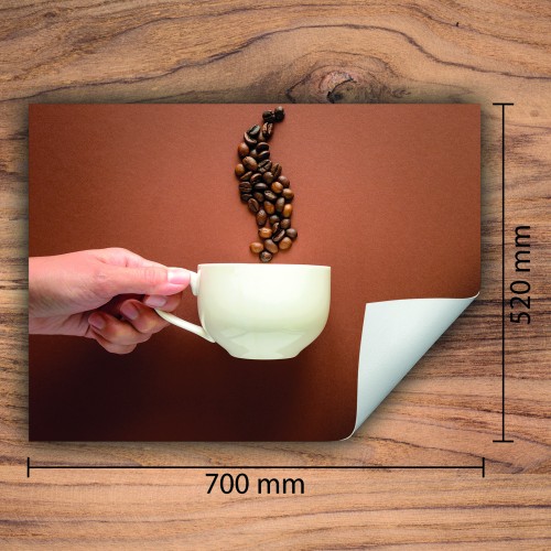 Mata ochronna na kuchenkę indukcyjną 70x52 cm - Mata antypoślizgowa na blat - Płyta ochronna zwijana - Dekoracja do kuchni - Więcej miejsca - Kawa brązowa