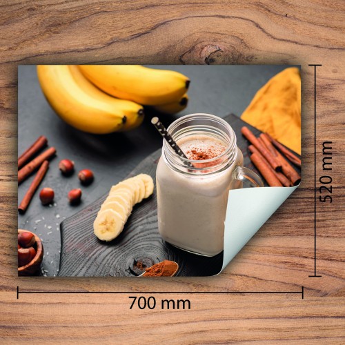 Mata ochronna na kuchenkę indukcyjną 70x52 cm - Mata antypoślizgowa na blat - Płyta ochronna zwijana - Dekoracja do kuchni - Więcej miejsca - Napoje Banan
