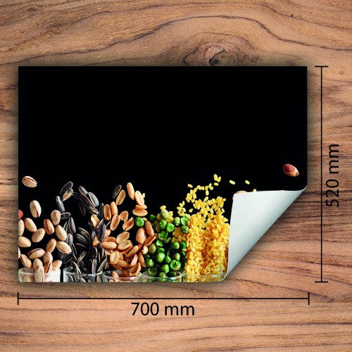 Mata ochronna na kuchenkę indukcyjną 70x52 cm - Mata antypoślizgowa na blat - Płyta ochronna zwijana - Dekoracja do kuchni - Więcej miejsca - Czarna przyprawy