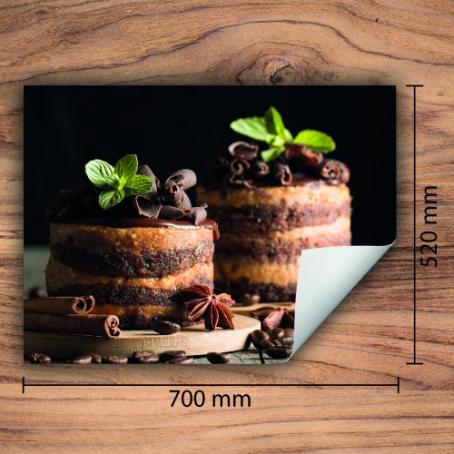 Mata ochronna na kuchenkę indukcyjną 70x52 cm - Mata antypoślizgowa na blat - Płyta ochronna zwijana - Dekoracja do kuchni - Więcej miejsca - Ciasto Drewno