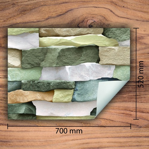 Mata ochronna na kuchenkę indukcyjną 70x52 cm - Mata antypoślizgowa na blat - Płyta ochronna zwijana - Dekoracja do kuchni - Więcej miejsca - Cegła
