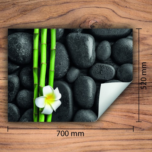 Mata ochronna na kuchenkę indukcyjną 70x52 cm - Mata antypoślizgowa na blat - Płyta ochronna zwijana - Dekoracja do kuchni - Więcej miejsca - Kamienie bambus