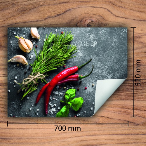 Mata ochronna na kuchenkę indukcyjną 70x52 cm - Mata antypoślizgowa na blat - Płyta ochronna zwijana - Dekoracja do kuchni - Więcej miejsca - Łupek chili