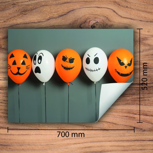 Mata ochronna na kuchenkę indukcyjną 70x52 cm - Mata antypoślizgowa na blat - Płyta ochronna zwijana - Dekoracja do kuchni - Więcej miejsca - Halloween Pomarańczowa