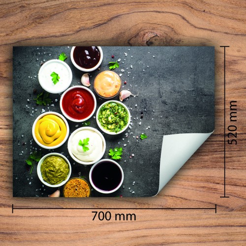 Mata ochronna na kuchenkę indukcyjną 70x52 cm - Mata antypoślizgowa na blat - Płyta ochronna zwijana - Dekoracja do kuchni - Więcej miejsca - Przyprawy łupek