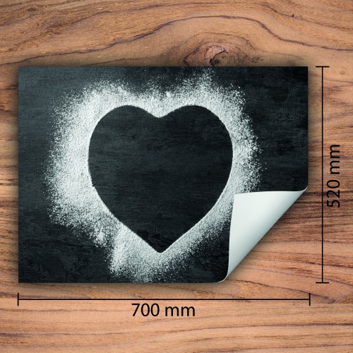 Mata ochronna na kuchenkę indukcyjną 70x52 cm - Mata antypoślizgowa na blat - Płyta ochronna zwijana - Dekoracja do kuchni - Więcej miejsca - Serce Szara