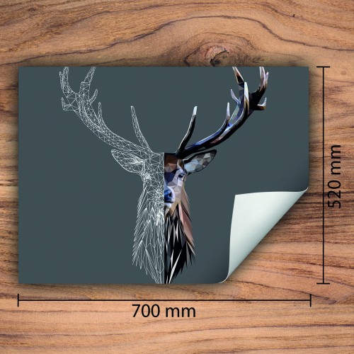 Mata ochronna na kuchenkę indukcyjną 70x52 cm - Mata antypoślizgowa na blat - Płyta ochronna zwijana - Dekoracja do kuchni - Więcej miejsca - Jeleń szara