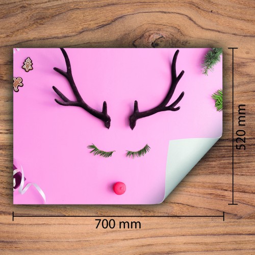 Mata ochronna na kuchenkę indukcyjną 70x52 cm - Mata antypoślizgowa na blat - Płyta ochronna zwijana - Dekoracja do kuchni - Więcej miejsca - Jeleń różowa