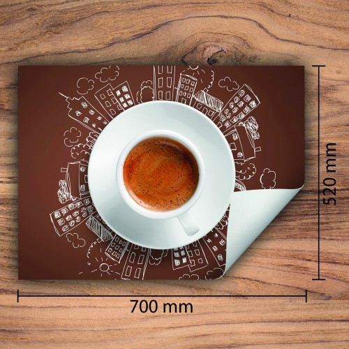 Mata ochronna na kuchenkę indukcyjną 70x52 cm - Mata antypoślizgowa na blat - Płyta ochronna zwijana - Dekoracja do kuchni - Więcej miejsca - Kawa Brązowa