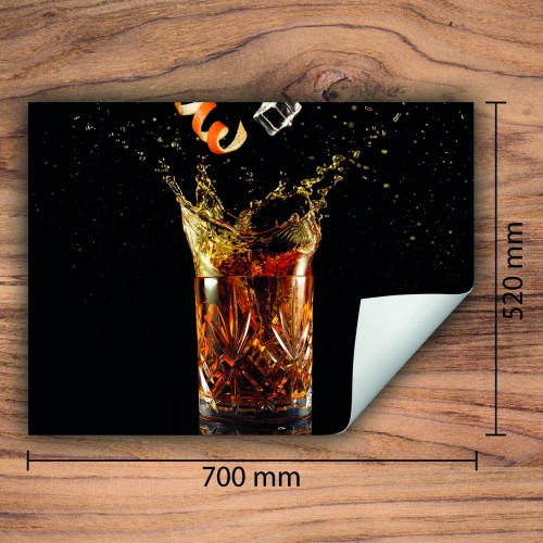 Mata ochronna na kuchenkę indukcyjną 70x52 cm - Mata antypoślizgowa na blat - Płyta ochronna zwijana - Dekoracja do kuchni - Więcej miejsca - Whisky Czarna