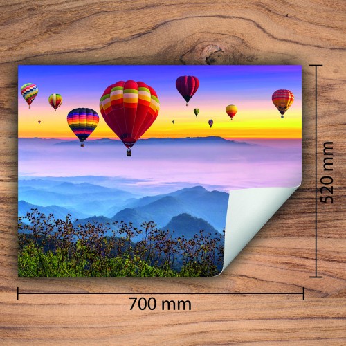 Mata ochronna na kuchenkę indukcyjną 70x52 cm - Mata antypoślizgowa na blat - Płyta ochronna zwijana - Dekoracja do kuchni - Więcej miejsca - Balony krajobraz