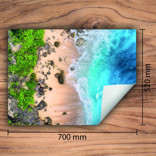 Mata ochronna na kuchenkę indukcyjną 70x52 cm - Mata antypoślizgowa na blat - Płyta ochronna zwijana - Dekoracja do kuchni - Więcej miejsca - Plaża Morze