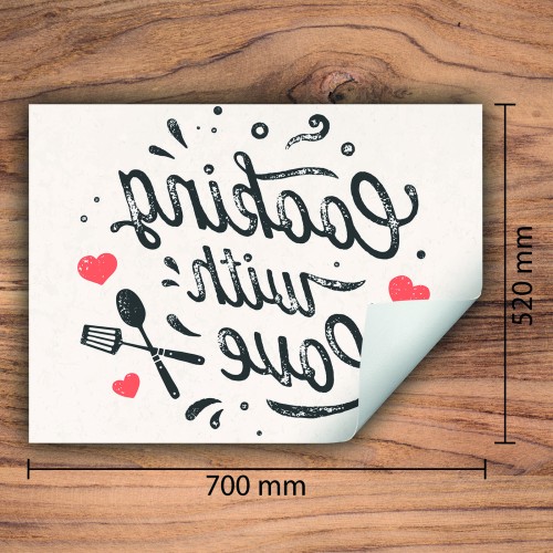 Mata ochronna na kuchenkę indukcyjną 70x52 cm - Mata antypoślizgowa na blat - Płyta ochronna zwijana - Dekoracja do kuchni - Więcej miejsca - Miłość Kuchnia