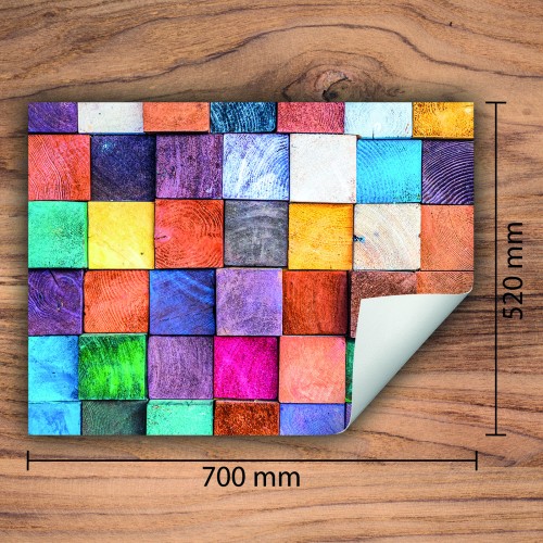 Mata ochronna na kuchenkę indukcyjną 70x52 cm - Mata antypoślizgowa na blat - Płyta ochronna zwijana - Dekoracja do kuchni - Więcej miejsca - Kolorowa mozaika