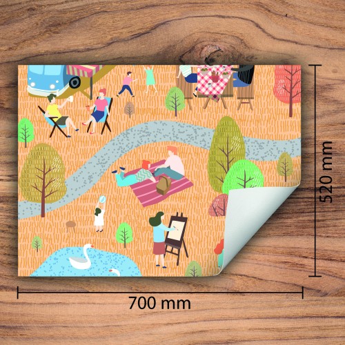 Mata ochronna na kuchenkę indukcyjną 70x52 cm - Mata antypoślizgowa na blat - Płyta ochronna zwijana - Dekoracja do kuchni - Więcej miejsca - Jesień park