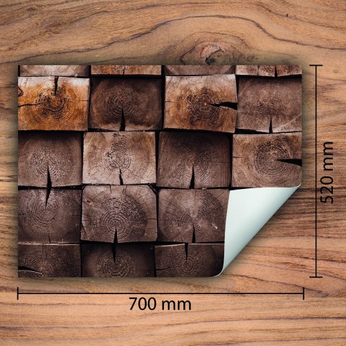 Mata ochronna na kuchenkę indukcyjną 70x52 cm - Mata antypoślizgowa na blat - Płyta ochronna zwijana - Dekoracja do kuchni - Więcej miejsca - Drewno Brązowa