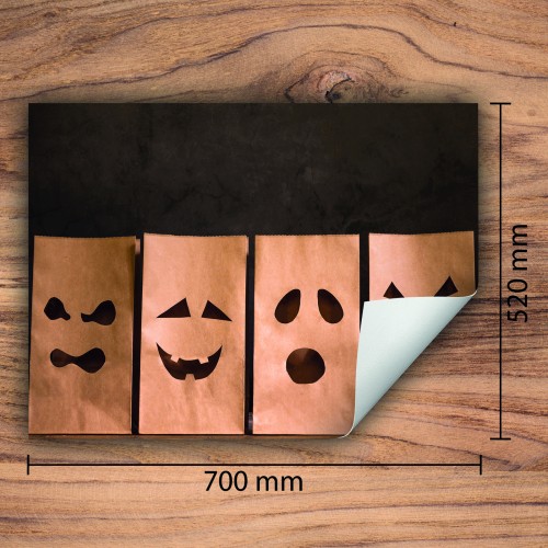 Mata ochronna na kuchenkę indukcyjną 70x52 cm - Mata antypoślizgowa na blat - Płyta ochronna zwijana - Dekoracja do kuchni - Więcej miejsca - Halloween Brąz