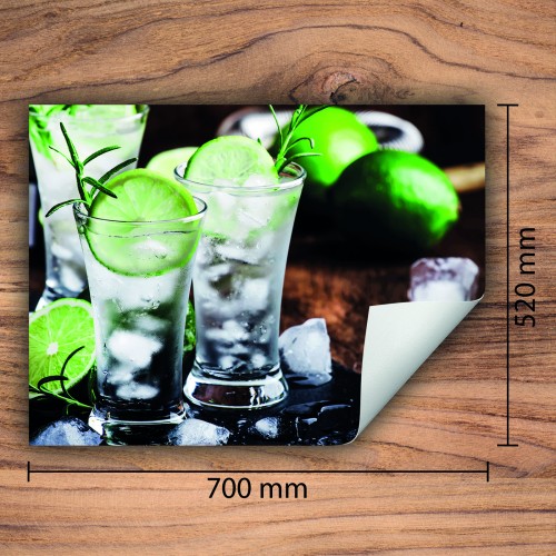 Mata ochronna na kuchenkę indukcyjną 70x52 cm - Mata antypoślizgowa na blat - Płyta ochronna zwijana - Dekoracja do kuchni - Więcej miejsca - Napój Limonka