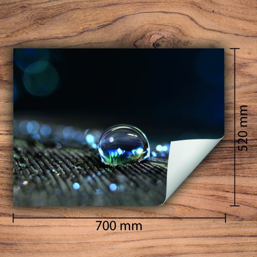 Mata ochronna na kuchenkę indukcyjną 70x52 cm - Mata antypoślizgowa na blat - Płyta ochronna zwijana - Dekoracja do kuchni - Więcej miejsca - Krople Czarna