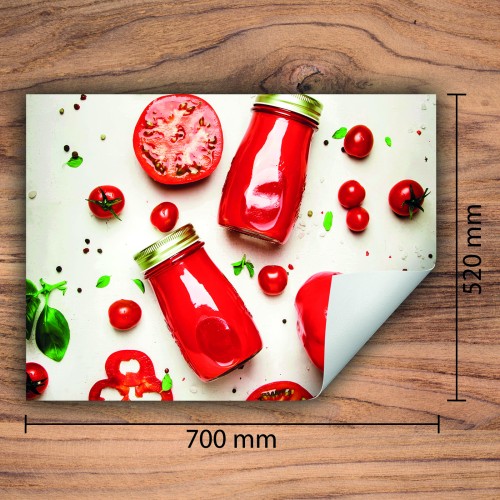 Mata ochronna na kuchenkę indukcyjną 70x52 cm - Mata antypoślizgowa na blat - Płyta ochronna zwijana - Dekoracja do kuchni - Więcej miejsca - Papryka Czerwona