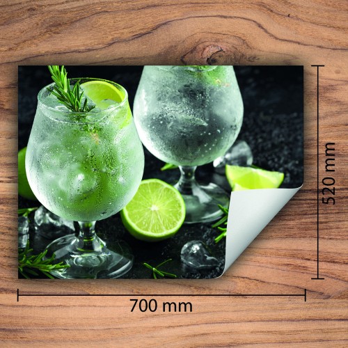 Mata ochronna na kuchenkę indukcyjną 70x52 cm - Mata antypoślizgowa na blat - Płyta ochronna zwijana - Dekoracja do kuchni - Więcej miejsca - Limonka Napój
