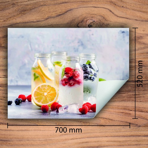 Mata ochronna na kuchenkę indukcyjną 70x52 cm - Mata antypoślizgowa na blat - Płyta ochronna zwijana - Dekoracja do kuchni - Więcej miejsca - Owoce deserowe
