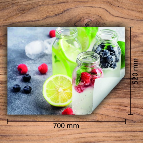 Mata ochronna na kuchenkę indukcyjną 70x52 cm - Mata antypoślizgowa na blat - Płyta ochronna zwijana - Dekoracja do kuchni - Więcej miejsca - Deser owocowy
