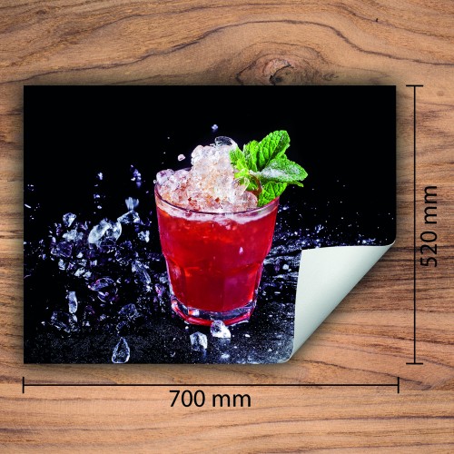 Mata ochronna na kuchenkę indukcyjną 70x52 cm - Mata antypoślizgowa na blat - Płyta ochronna zwijana - Dekoracja do kuchni - Więcej miejsca - Czerwona napój