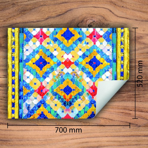 Mata ochronna na kuchenkę indukcyjną 70x52 cm - Mata antypoślizgowa na blat - Płyta ochronna zwijana - Dekoracja do kuchni - Więcej miejsca - Mozaika kolorowa