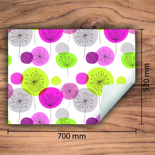 Mata ochronna na kuchenkę indukcyjną 70x52 cm - Mata antypoślizgowa na blat - Płyta ochronna zwijana - Dekoracja do kuchni - Więcej miejsca - Kolorowe kwiaty