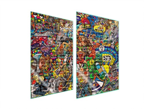 SZKLANA PŁYTA OCHRONNA NA KUCHENKĘ 2x35x52 Pop Art