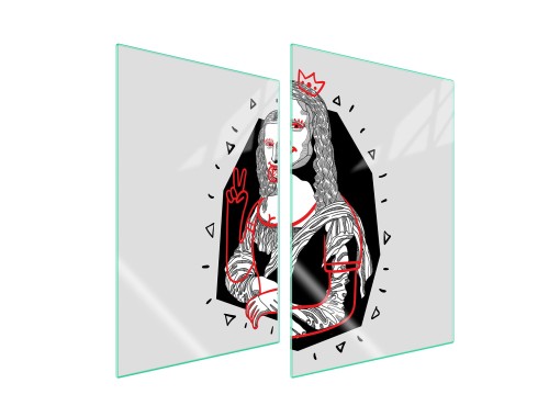 SZKLANA PŁYTA OCHRONNA NA KUCHENKĘ 2x35x52 Pop Art