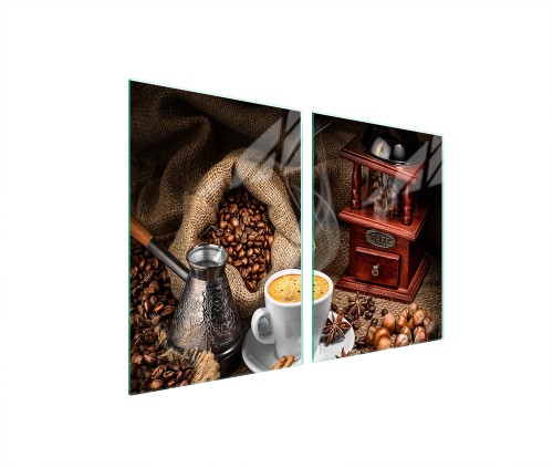 SZKLANA PŁYTA OCHRONNA NA KUCHENKĘ 2x45x52 Kawa