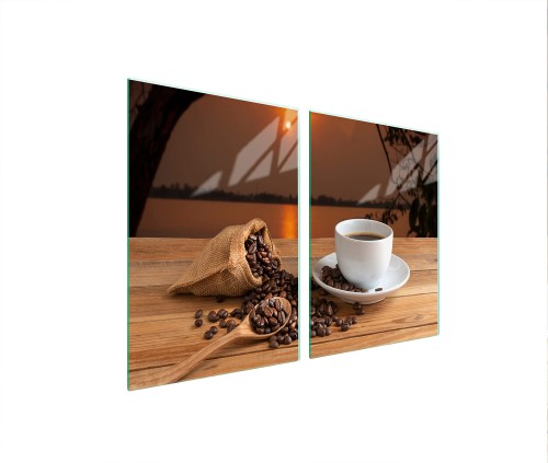 SZKLANA PŁYTA OCHRONNA NA KUCHENKĘ 2x45x52 Kawa