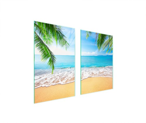 SZKLANA PŁYTA OCHRONNA NA KUCHENKĘ 65x52 Plaża