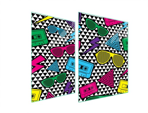 SZKLANA PŁYTA OCHRONNA NA KUCHENKĘ 70x52 Pop Art.
