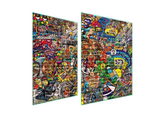 SZKLANA PŁYTA OCHRONNA NA KUCHENKĘ 70x52 Pop Art