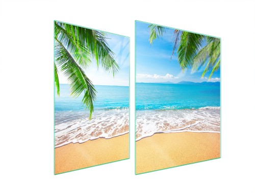 SZKLANA PŁYTA OCHRONNA NA KUCHENKĘ 70x52 Plaża